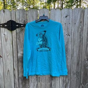 Life Is Good Go Long Long Sleeve Aqua T Shirt size Small